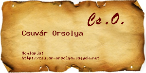 Csuvár Orsolya névjegykártya